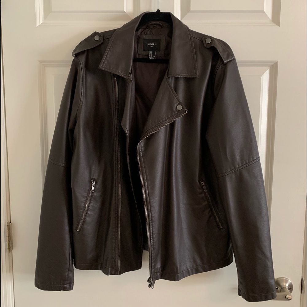 Men’s L Faux Leather Jacket - Forever21 Men